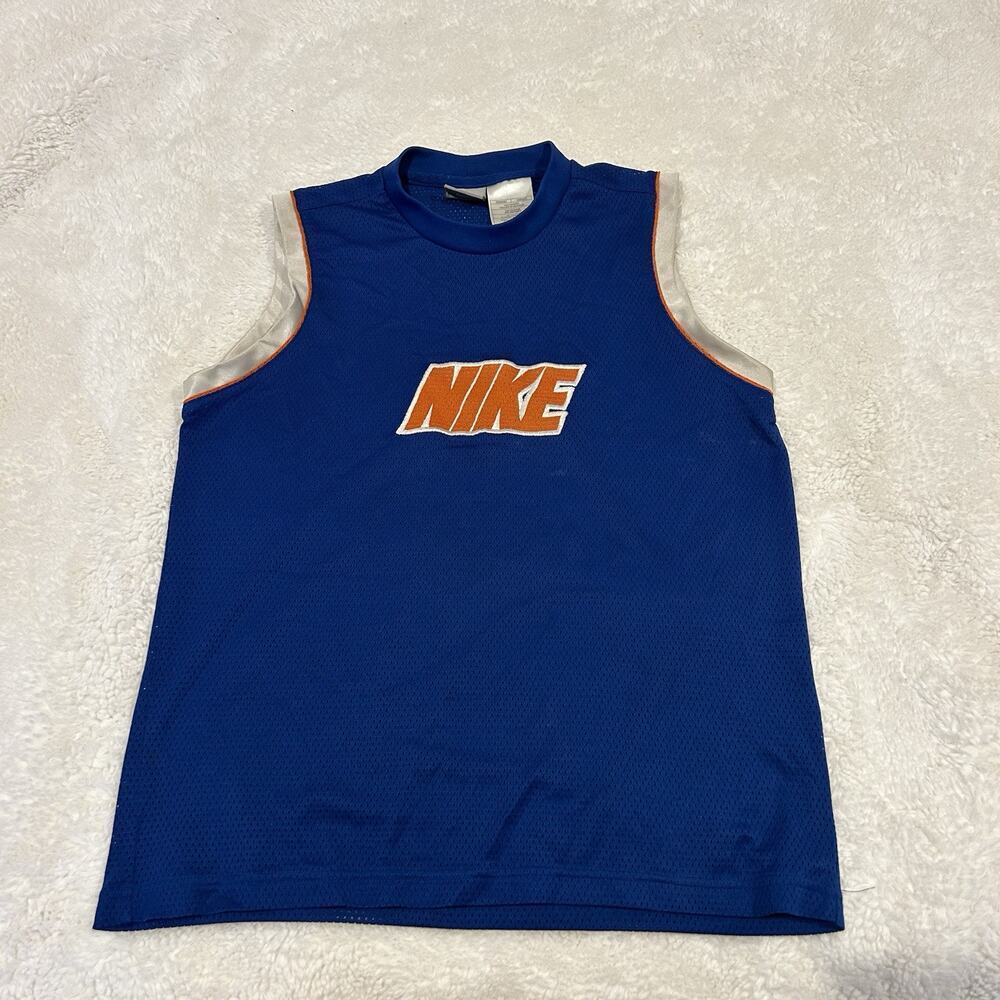VTG Nike Y2K Youth Blue Basketball Jersey M 10-12 2000s Athleisure Luxe Casual